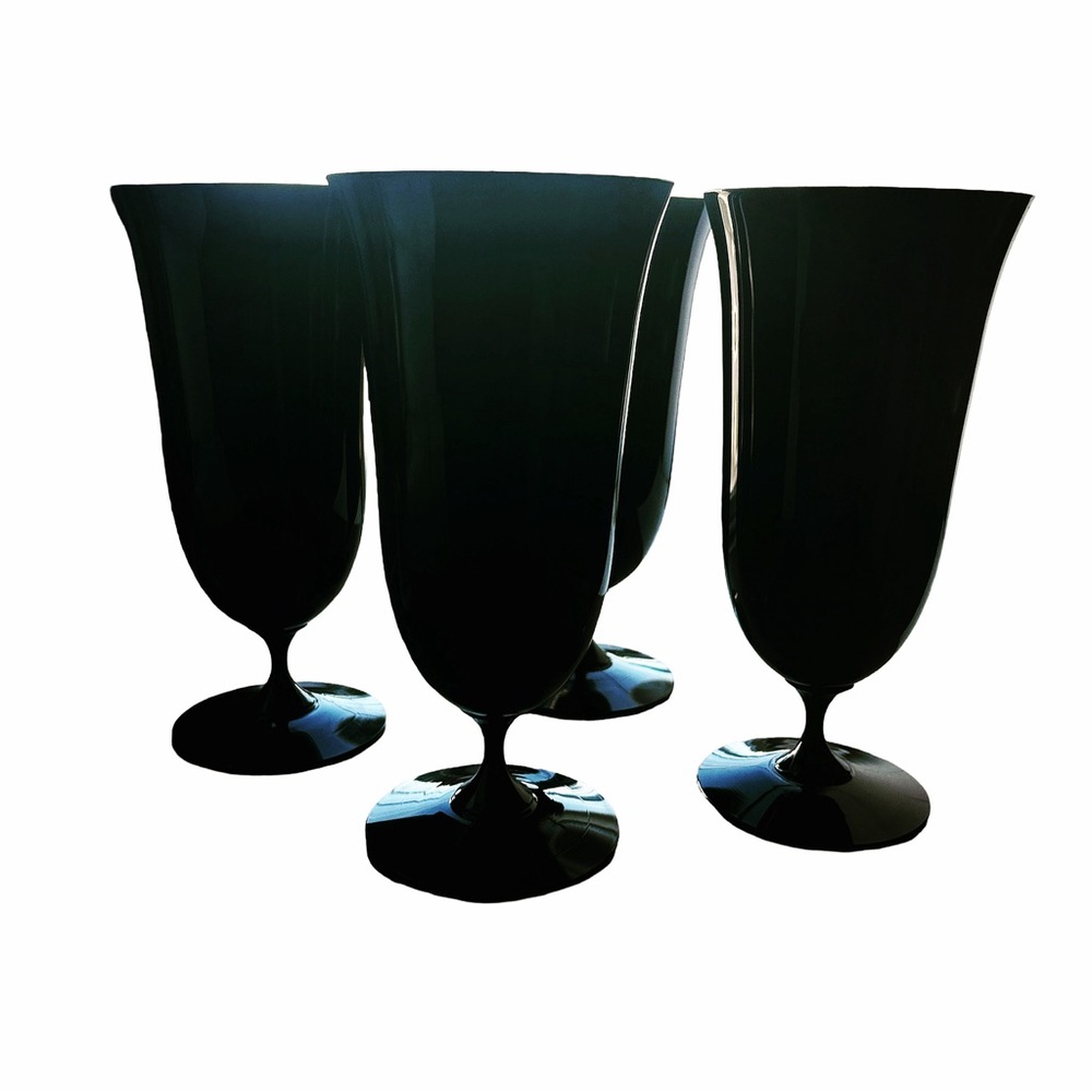 Vintage Black Art Deco 3 Glasses